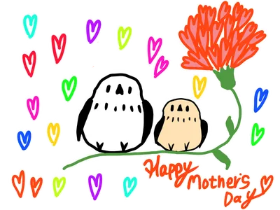 母の日 野鳥と花