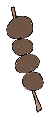 串に刺さった団子