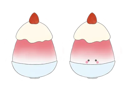 ふわふわ かき氷 二種