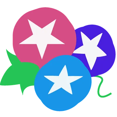朝顔の花（3種類）