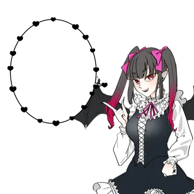 ハートの吹き出しと吸血鬼風の女の子