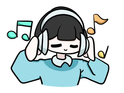 音楽を聴く少女