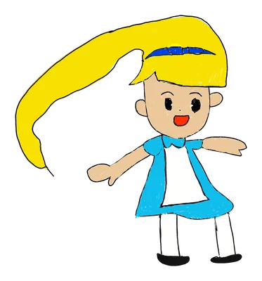 青いドレスの女の子