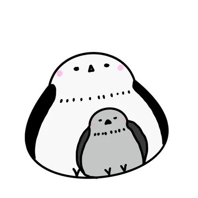 シマエナガの親子