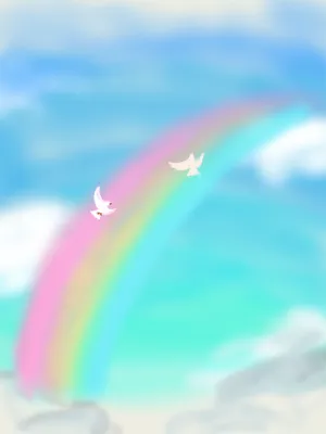 虹と鳩