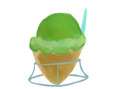 抹茶 コーンアイス