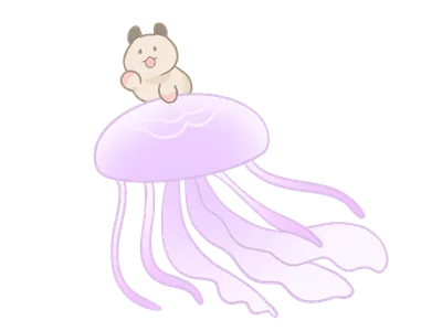 クラゲに乗るハムスター