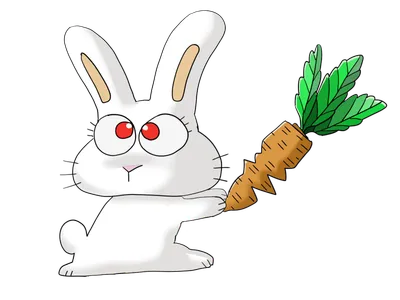 ニンジンを持つウサギ