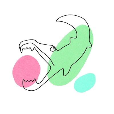 線画 ワニ