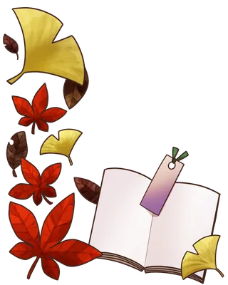 読書の秋の落ち葉と本のフレーム