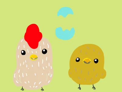 ニワトリとヒヨコ