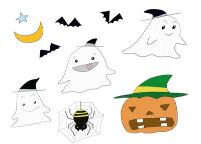 おばけとコウモリのハロウィンセット
