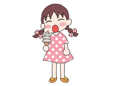 ソフトクリームを食べる女の子