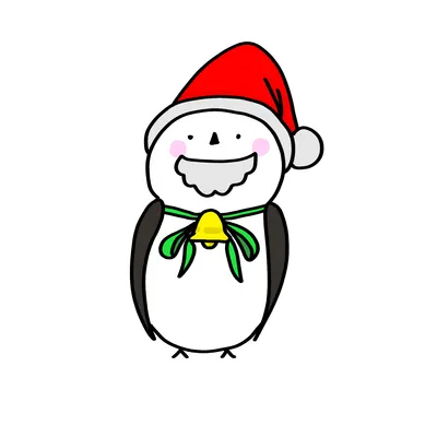 サンタ帽をかぶったシマエナガ