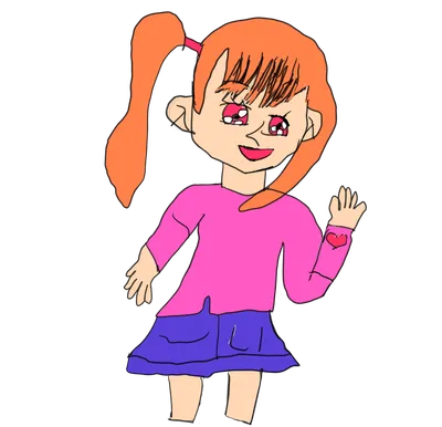 オレンジ色の髪の女の子