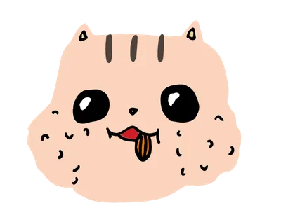 猫の顔（ピンクベージュ）