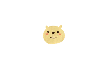 ベージュ熊顔