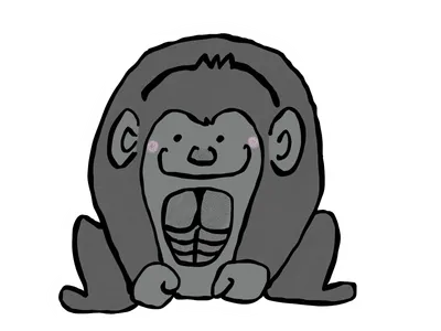 照れるゴリラ