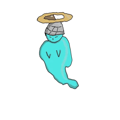 ターバンをかぶった水色の魔神