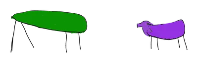 椅子のイラスト（緑と紫）