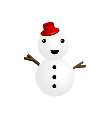 赤い帽子の雪だるま