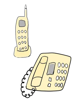 固定電話とコードレス電話の子機