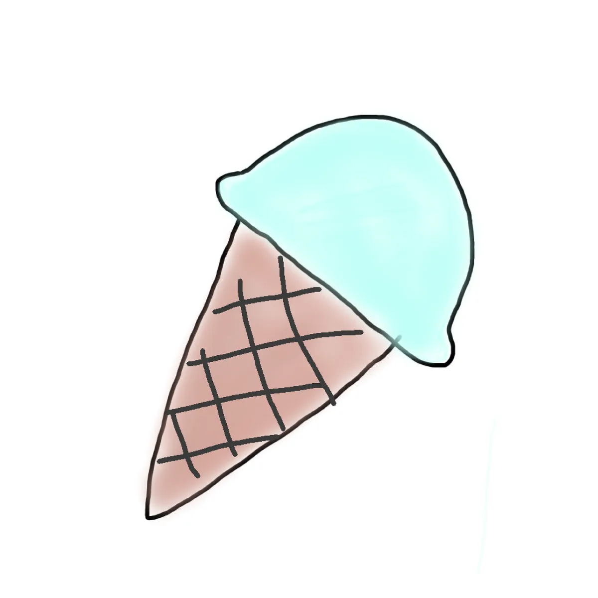水色のアイスクリームコーン
