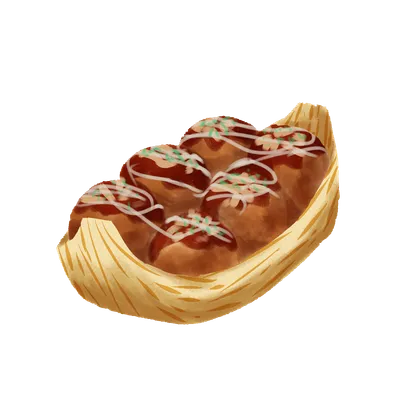舟皿に盛ったたこ焼き