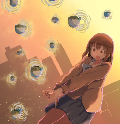 浮遊生物とアニメ少女