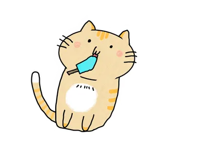 アイスを食べる猫