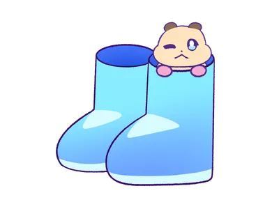ハムスター長靴水色