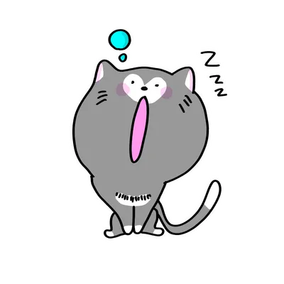 眠いグレーねこ