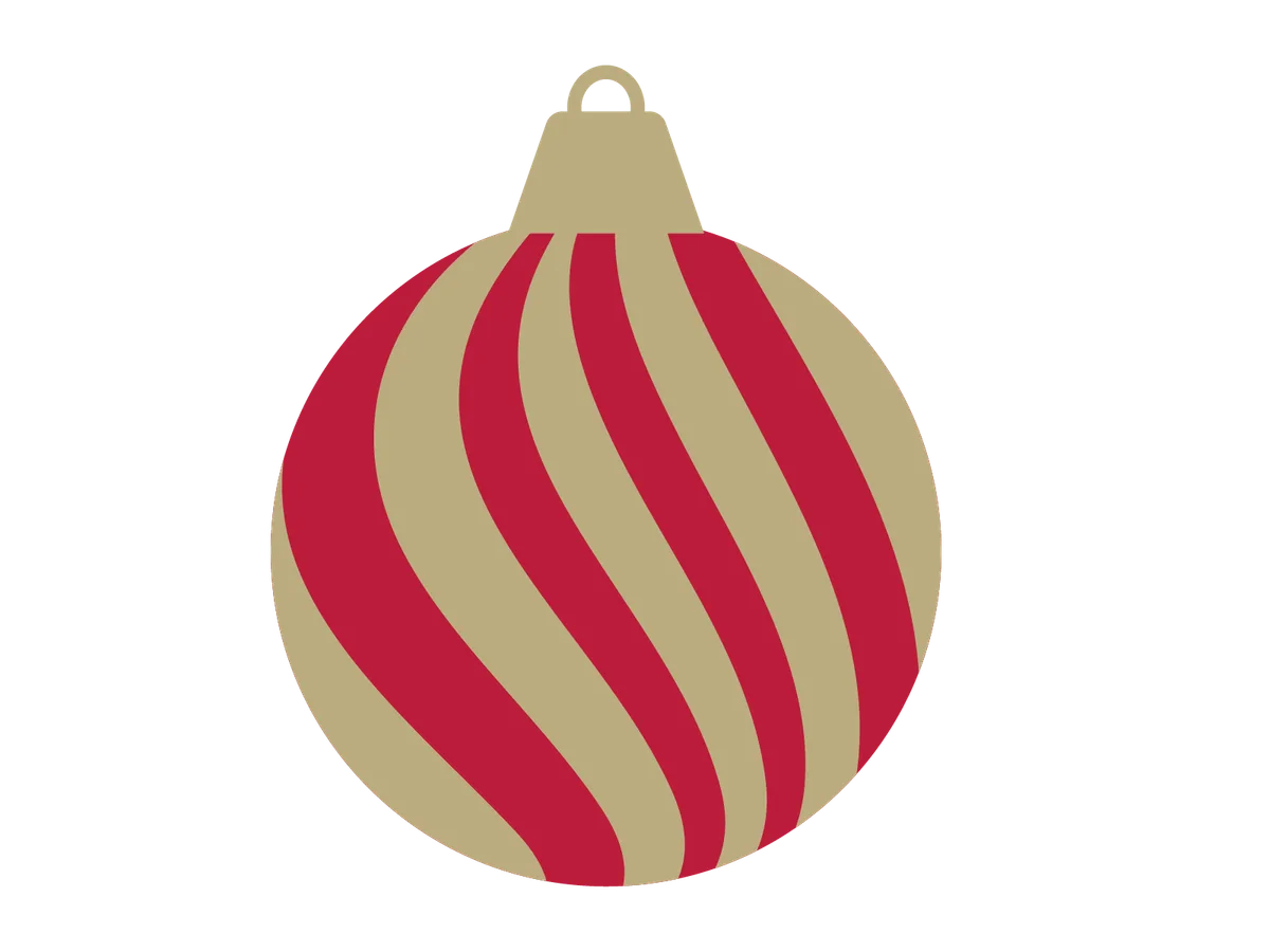 赤とゴールドのクリスマスオーナメント