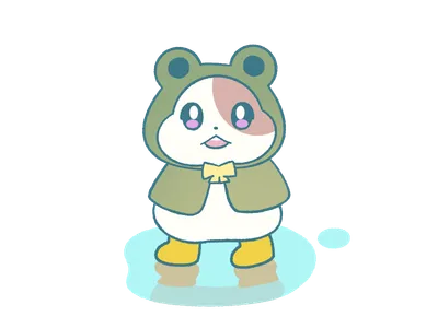 カエルポンチョハム緑