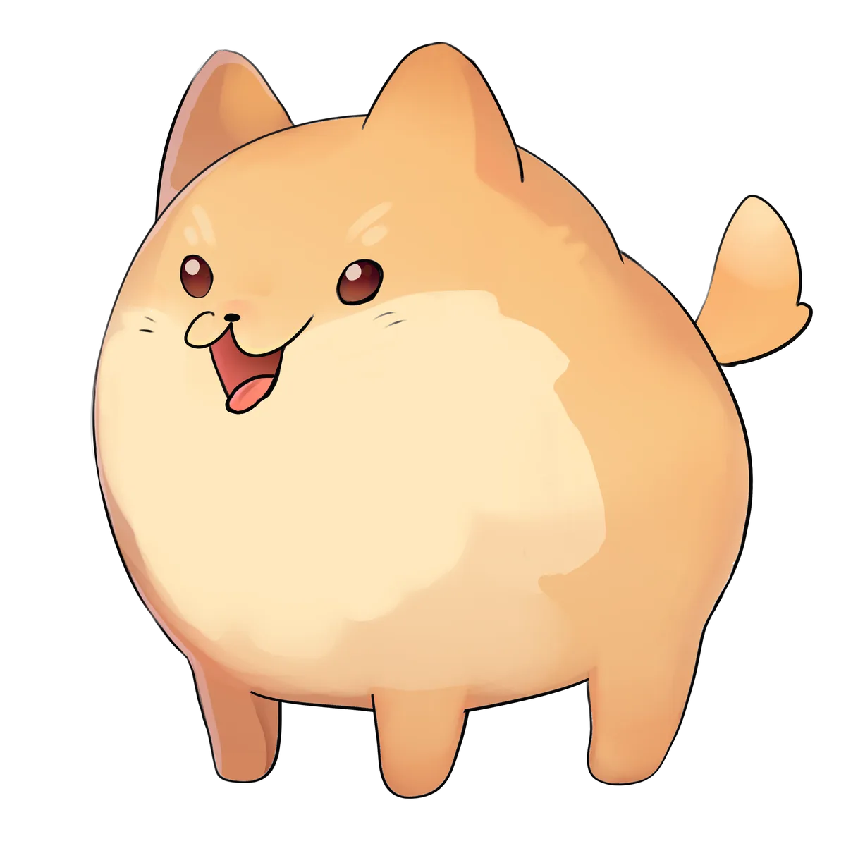 まるまるとした茶色い犬