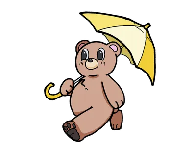 傘を持つクマ