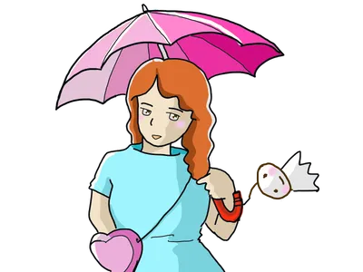 傘とてるてる坊主