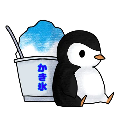 かき氷とペンギン