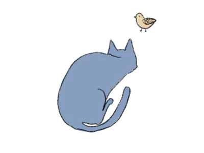 ねこ（青・顔）