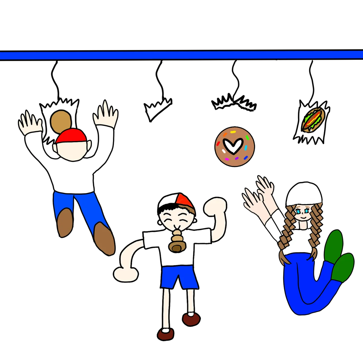 運動会のパン食い競争