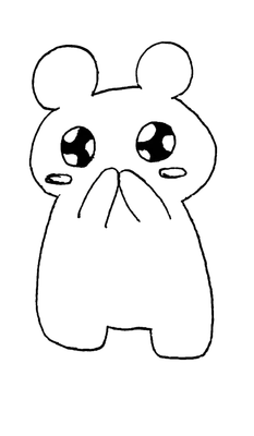 うるうる目のハムスター（線画）