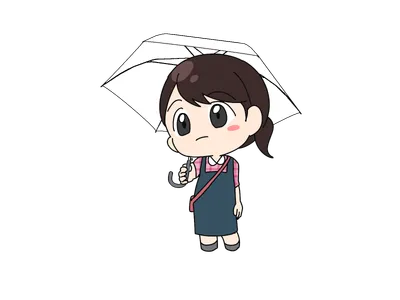 雨の日（傘を持つ女の子）