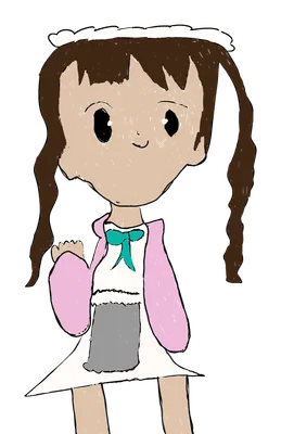 三つ編みの女の子（ピンク）