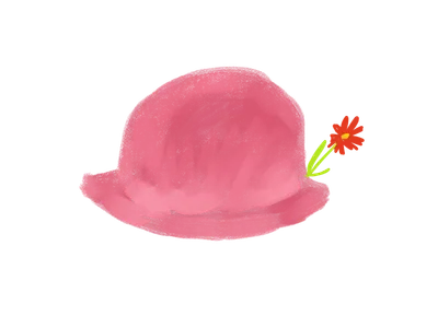 ピンクの帽子