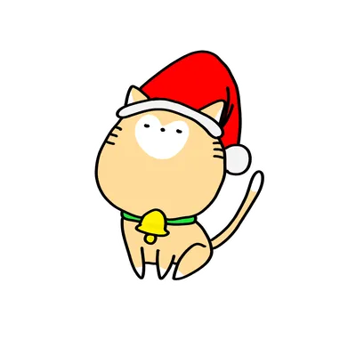 サンタ帽をかぶった茶ねこ
