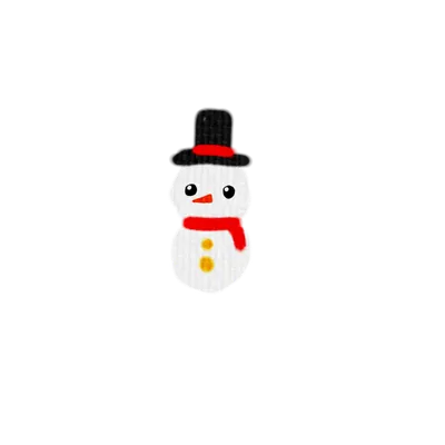 赤いマフラーとシルクハットの雪だるま