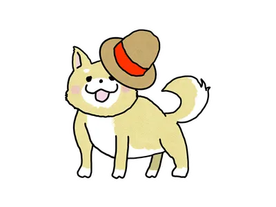 帽子の犬（黄）