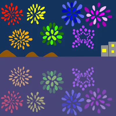 花火と夜空