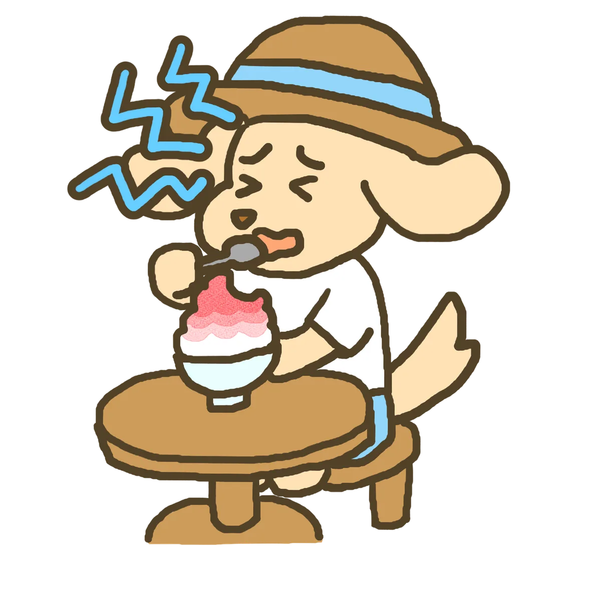 かき氷と犬