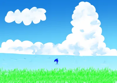 夏の空と草原